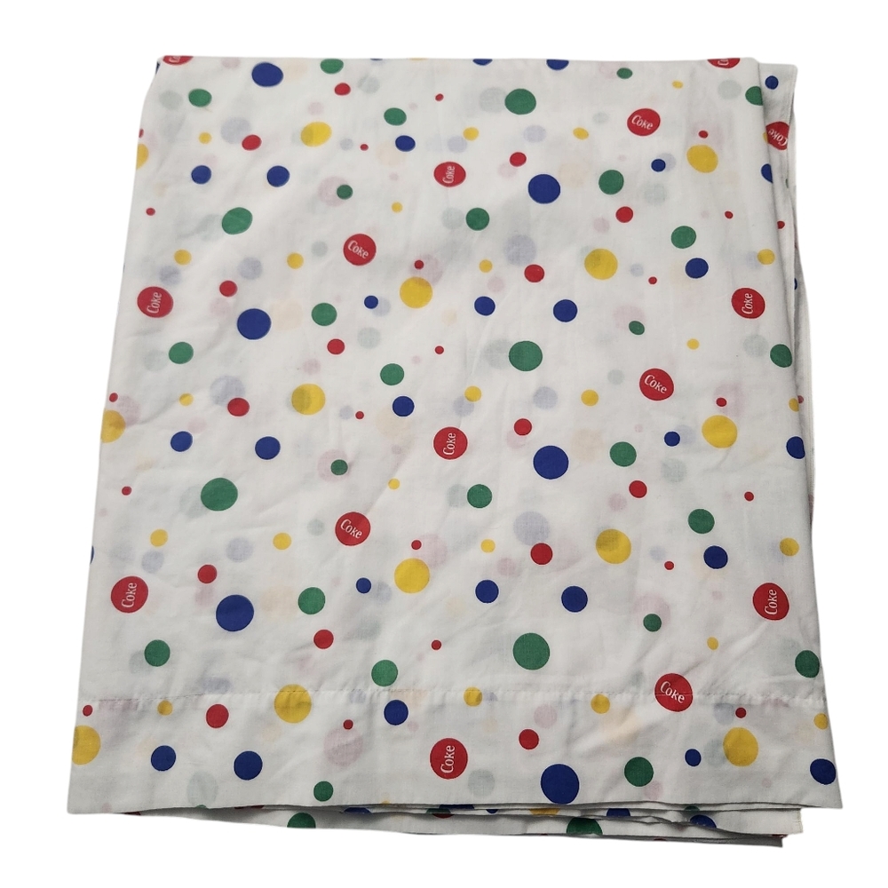 Vintage Coca-Cola Coke Polka Dot Full Size Flat Shett